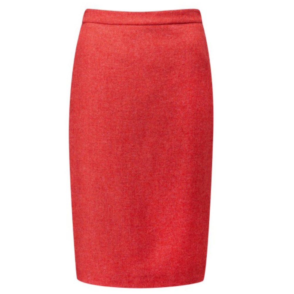 PURE Collection 100% Wool Pencil Skirt Coral (NWT)